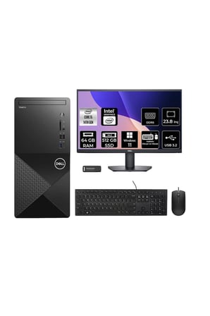Vostro 3030MT i5 14600 64GB 512GB SSD W11P Masaüstü Bilgisayar + 23.8" Monitör