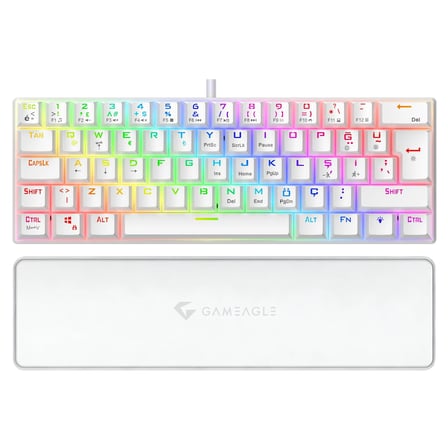 Gameagle Ge2021 Helıos Rgb Kablolu Tr Layout Mekanik Beyaz Oyuncu Klavyesi