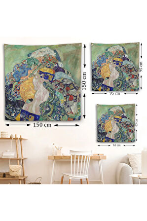 Gustav Klimt Baby Cradle - Bebek Beşiği Duvar Örtüsü-8313