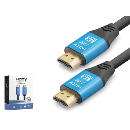 Nodar Nd4052 Hdmi 2.0 Kablo 4K 60 Hz Od 8.0 Mm 5 Metre Siyah Mavi