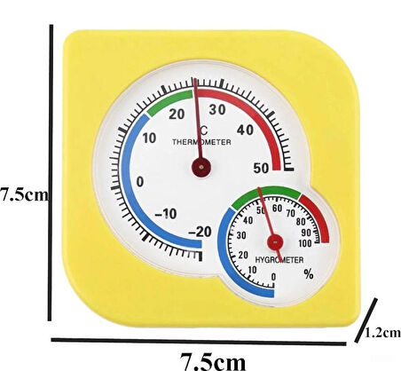 2in1 Analog Ekran Sıcaklık ve Nem Ölçer Termometre ( Masaüstü veya Duvara Takılabilir)