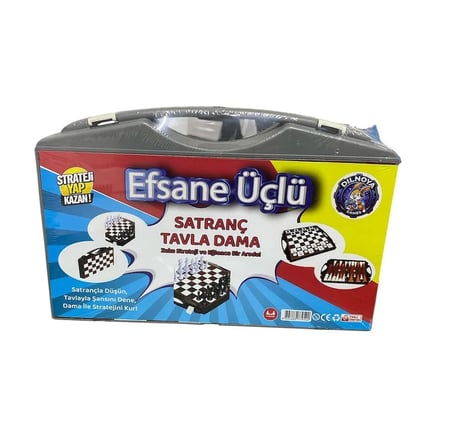 çantalı efsane 3 lü satranç tavla dama seti 9542