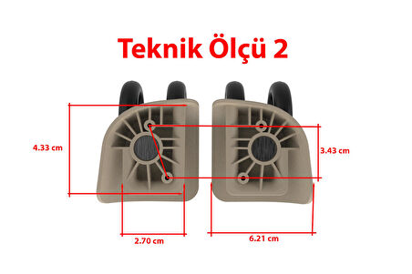 Keo-Plus PP Valiz Tekerleği Sağ ve Sol Gold Renk