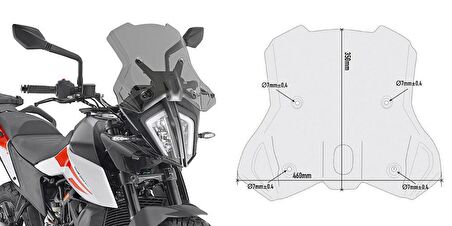 Givi 7710D Ktm 790 Adventure / R (19-20) - 890 Adventure (21) - 390 Adventure (20) Rüzgar Siperlik