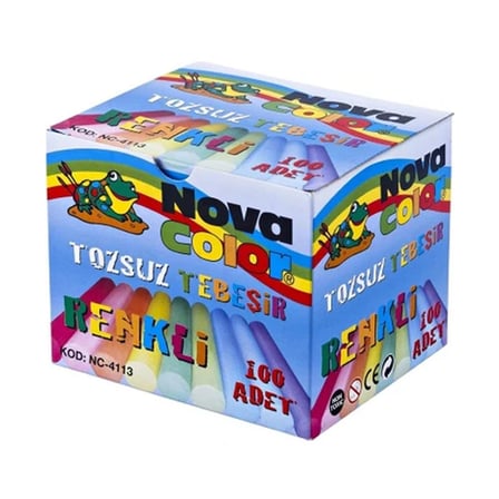 Nova Color Tozsuz Tebeşir Renkli (100 Lü Paket)