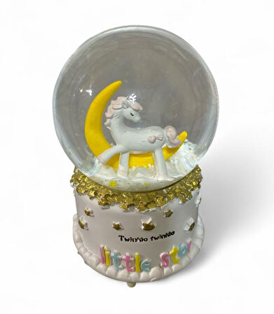 8 cm Müzikli Işıklı  Pony Kar Küresi 1764
