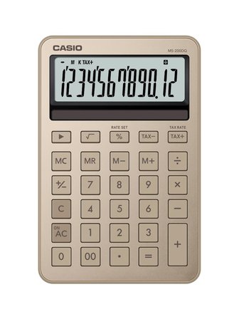 Casio Ms-200Dq-Gd 12 Hane Parlak Gold Masa Üstü Hesap Makinesi