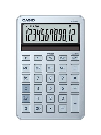 Casio Ms-200Dq-Bu 12 Hane Buz Mavisi Masa Üstü Hesap Makinesi
