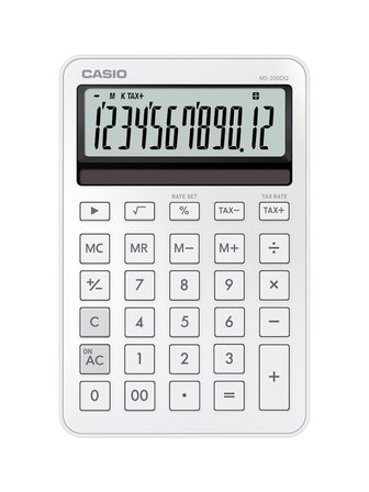 Casio Ms-200Dq-We 12 Hane Beyaz Üstü Hesap Makinesi