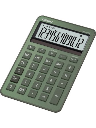 Casio Ms-200Dq-Gn 12 Hane Puslu Yeşil Üstü Hesap Makinesi