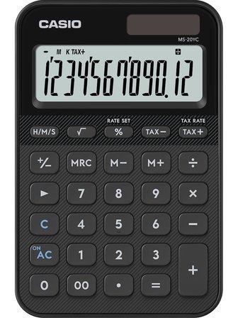 Casio Ms-20Yc-Bk 12 Hane Siyah Masa Üstü Hesap Makinesi