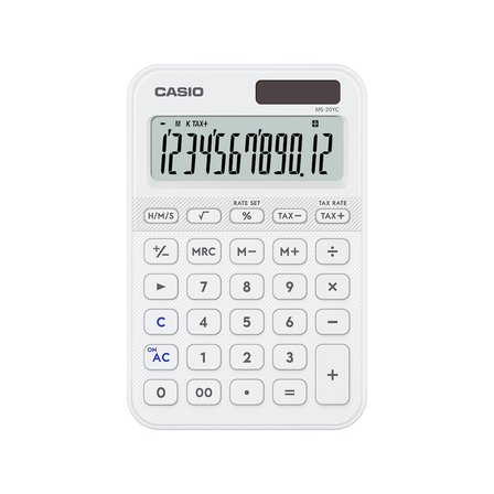 Casio Ms-20Yc-We 12 Hane Beyaz Masa Üstü Hesap Makinesi