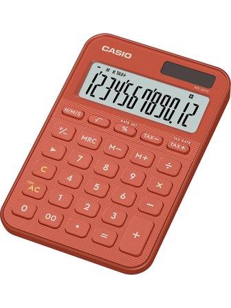Casio Ms-20Yc-Rd 12 Hane Kırmızı Masa Üstü Hesap Makinesi