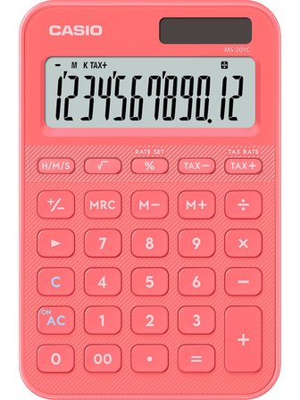 Casio Ms-20Yc-Cl 12 Hane Pembe Masa Üstü Hesap Makinesi