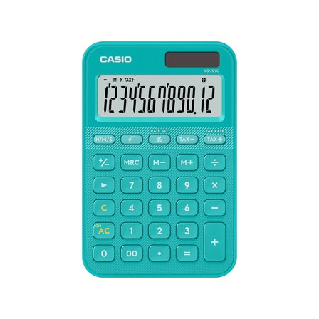 Casio Ms-20Yc-Tu 12 Hane Turkuaz Masa Üstü Hesap Makinesi