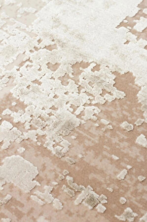 Hoom Rugs Franko FS 34 Cream Beige Viskon & Akrilik Yüksek Dokulu Modern Salon Halısı