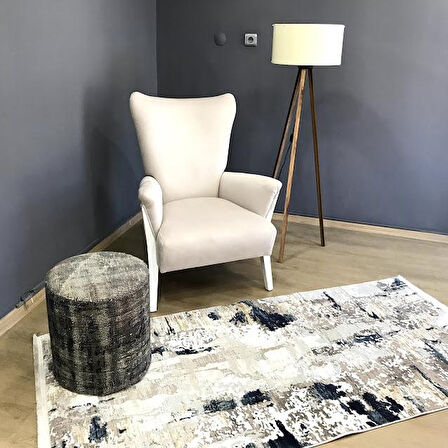 Hoom Rugs Prince 1011 Mavi Gri Makine Dokuma Yumuşak Akrilik Modern Halı