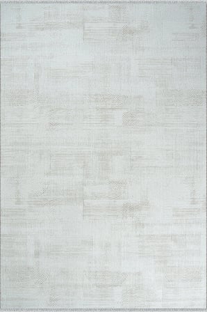 Hoom Rugs İmge 2503 Krem Geometrik Desenli Akrilik Salon Halısı