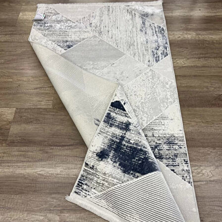 Hoom Rugs Zenith 1033 Mikrofiber Kaymaz Taban Yıkanabilir Antibakteriyel Modern Mavi Halı