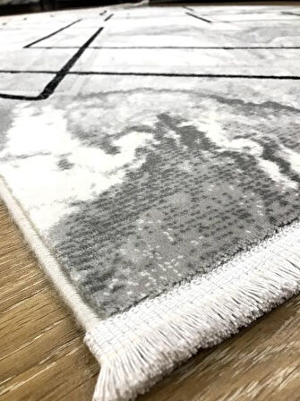 Hoom Rugs Asperos 4388 B Gri Siyah Modern Salon Halısı