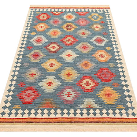 Eko Halı Nomad Kilim NMD 04 Navy Yıkanabilir Kilim