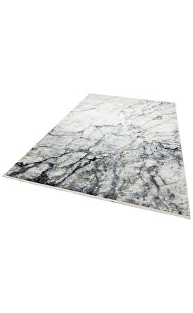 Hoom Rugs Franko FS 16 Black Grey XW Viskon & Akrilik Yüksek Dokulu Modern Salon Halısı