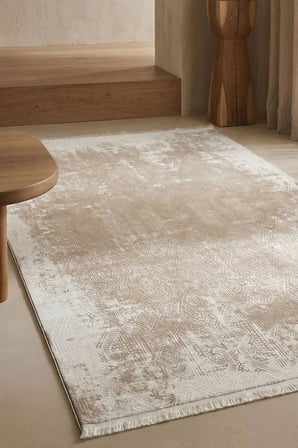 Hoom Rugs İmge 2508 Bej Etnik Desenli Modern Akrilik Salon Halısı
