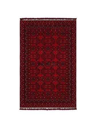 Hoom Rugs Afgan AFG 02 Red Antibakteriyel Kaymaz Tabanlı Dekoratif Kilim