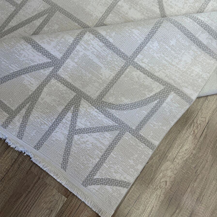 Hoom Rugs Grandy 5212 Krem Kaymaz Pamuk Taban Modern Halı