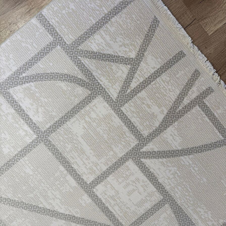 Hoom Rugs Grandy 5212 Krem Kaymaz Pamuk Taban Modern Halı