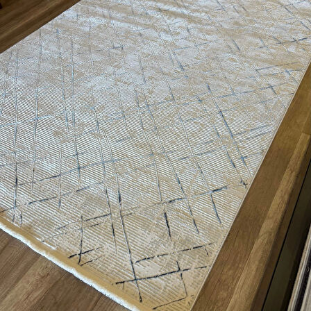 Hoom Rugs Motto 1004 Beyaz Mavi Modern Halı