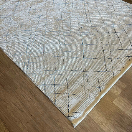 Hoom Rugs Motto 1004 Beyaz Mavi Modern Halı