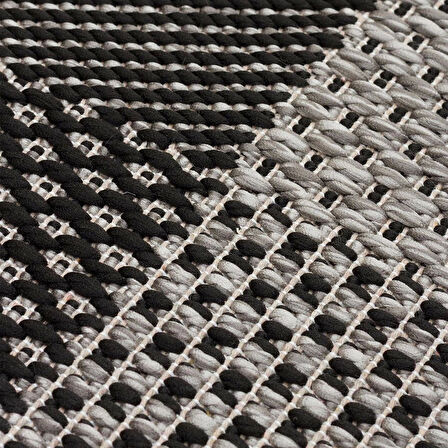 Eko Halı Mono MNO 01 Dark Grey Kaymaz Tabanlı Kilim