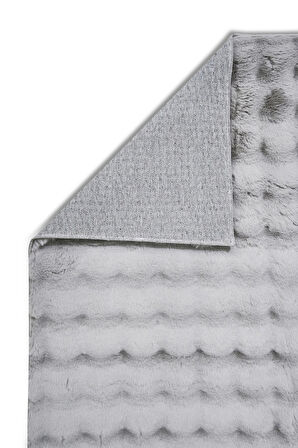 Apex Molecule Gri Peluş Post Halı