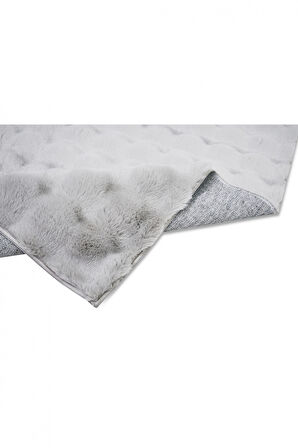 Apex Molecule Gri Peluş Post Halı