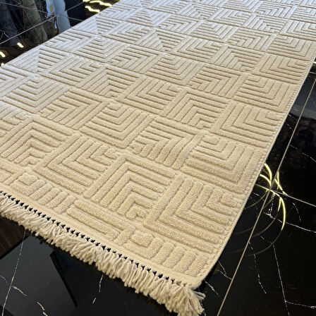 Hoom Rugs Design 1062 Bej Yumuşak Dokulu Desensiz İskandinav Halı