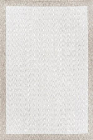 Hoom Rugs Lora 3204 Bej Çerçeveli Pamuk Taban Hav Toz Vermez Sisal Halı