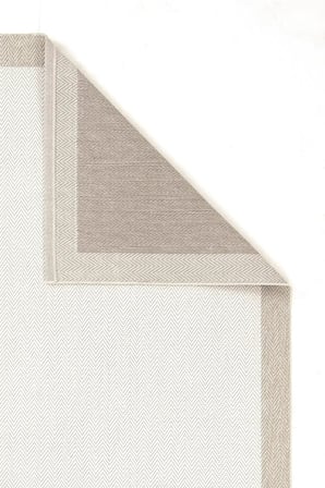 Hoom Rugs Lora 3204 Bej Çerçeveli Pamuk Taban Hav Toz Vermez Sisal Halı