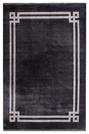 Hoom Rugs York 201 Antrasit Çerçeveli Modern Salon Halısı