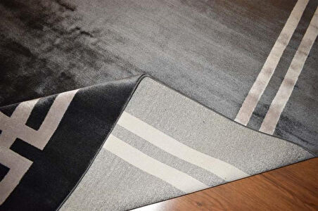 Hoom Rugs York 201 Antrasit Çerçeveli Modern Salon Halısı