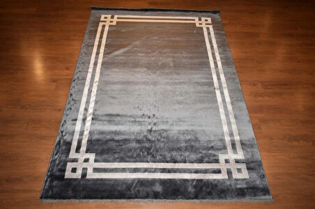 Hoom Rugs York 201 Antrasit Çerçeveli Modern Salon Halısı
