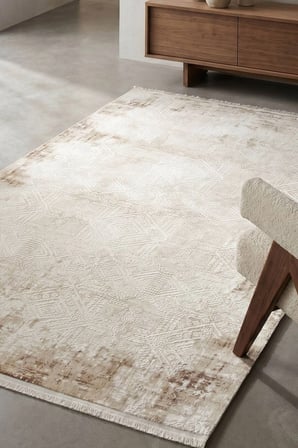 Hoom Rugs İmge 2507 Bej Vintage Desenli Akrilik Salon Halısı