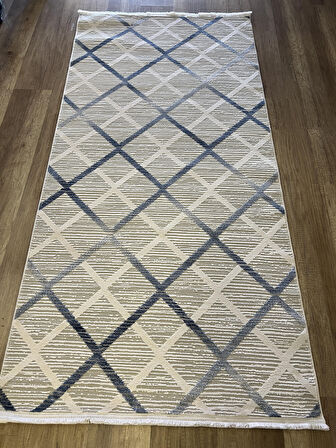 Hoom Rugs Moda 1097 Mavi Yün Tuşeli Akrilik Antibakteriyel Modern Halı