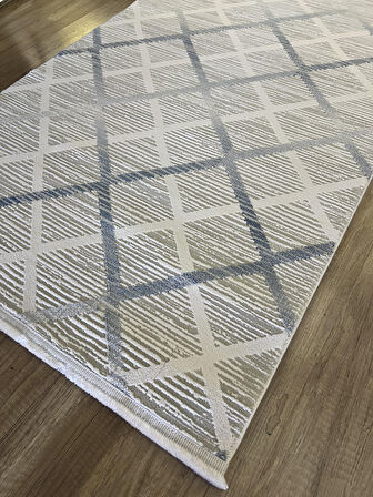 Hoom Rugs Moda 1097 Mavi Yün Tuşeli Akrilik Antibakteriyel Modern Halı