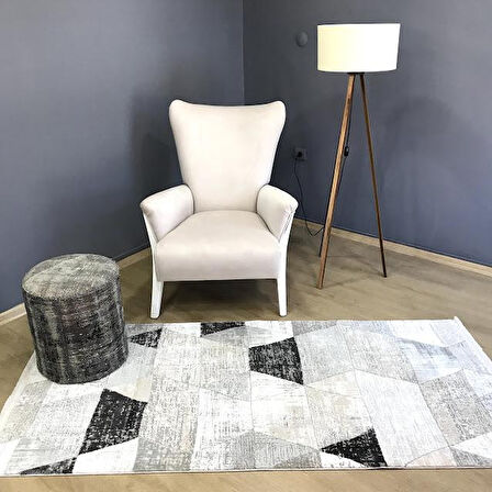 Hoom Rugs 1010 Gri Salon Makine Dokuma Yün Tuşeli Akrilik Halı