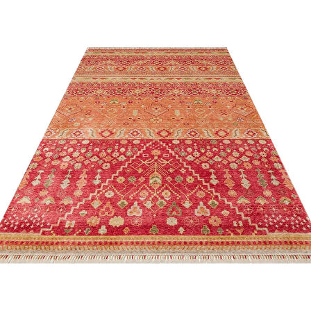 Hoom Rugs Nepal ZR 17 Yün Viskon Tensel Red Autumn Otantik Modern Uşak Desenli Halı