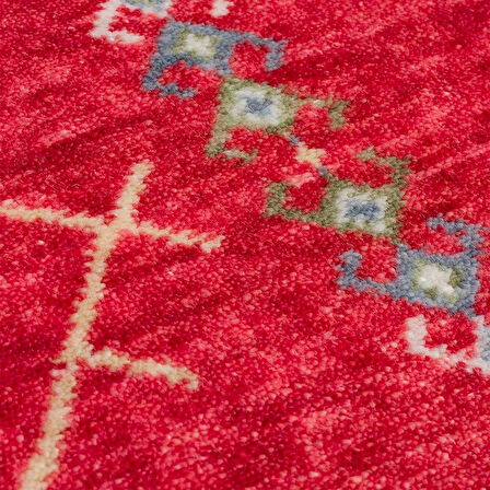 Hoom Rugs Nepal ZR 20 Yün Viskon Tensel Red Multy Otantik Modern Uşak Desenli Halı