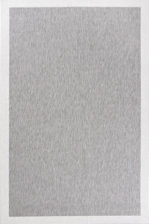 Hoom Rugs Lora 3205 Gri Çerçeveli Pamuk Taban Hav Toz Vermez Sisal Halı