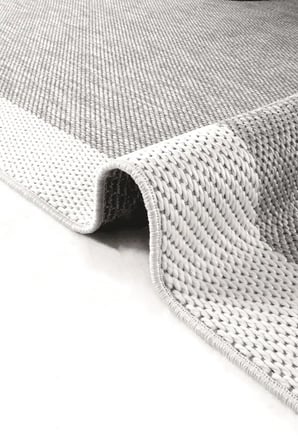 Hoom Rugs Lora 3205 Gri Çerçeveli Pamuk Taban Hav Toz Vermez Sisal Halı