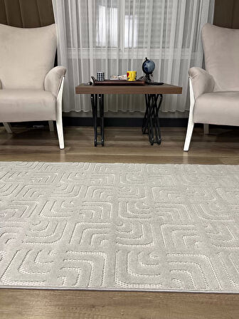 Hoom Rugs Prag 9211 Açık Gri Modern Makina Halısı